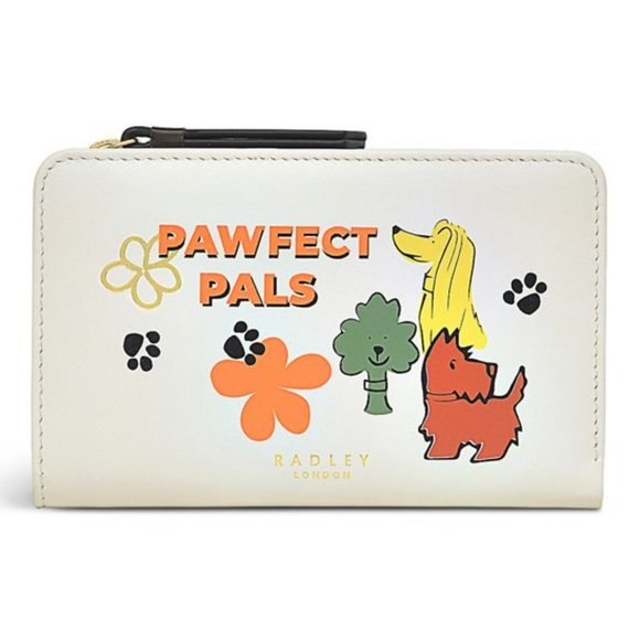NWT Radley London | Chalk 'Pawfect Pals' Bi-Fold Leather Wallet - Picture 1 of 4